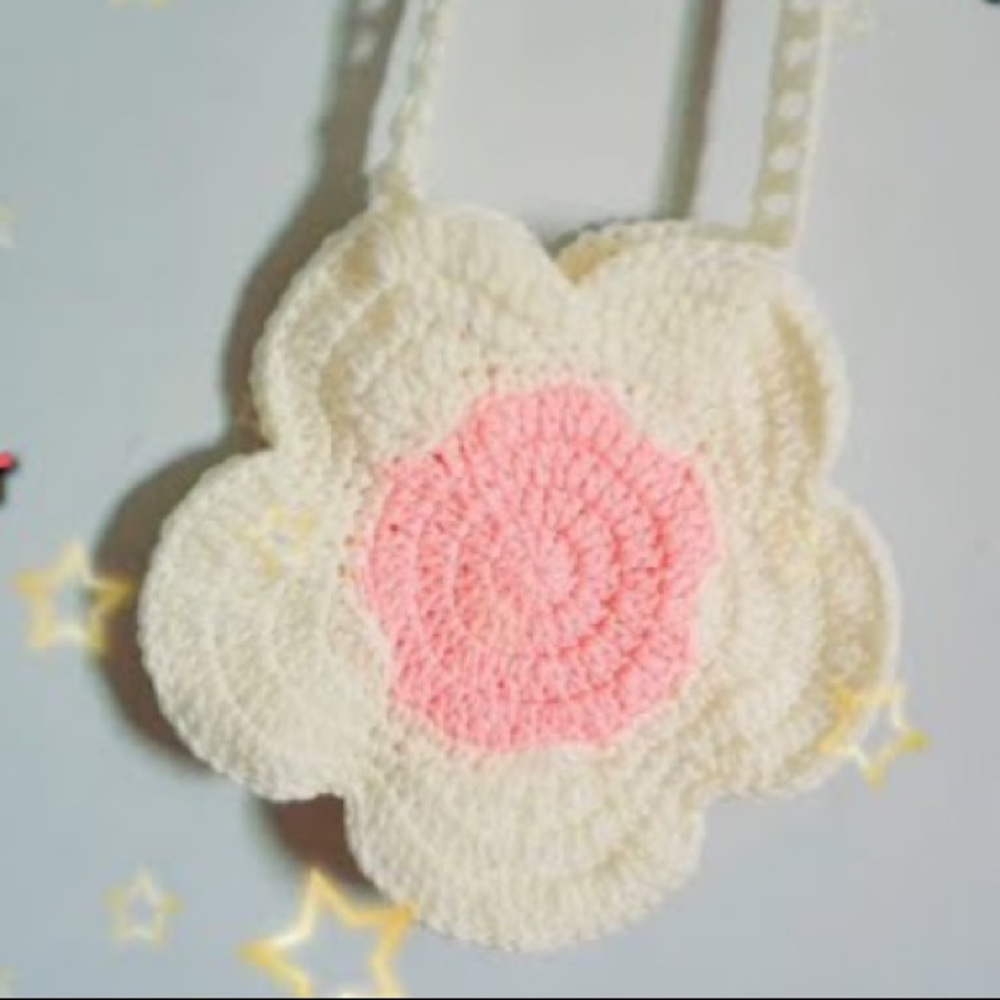 Crochet flower bag
